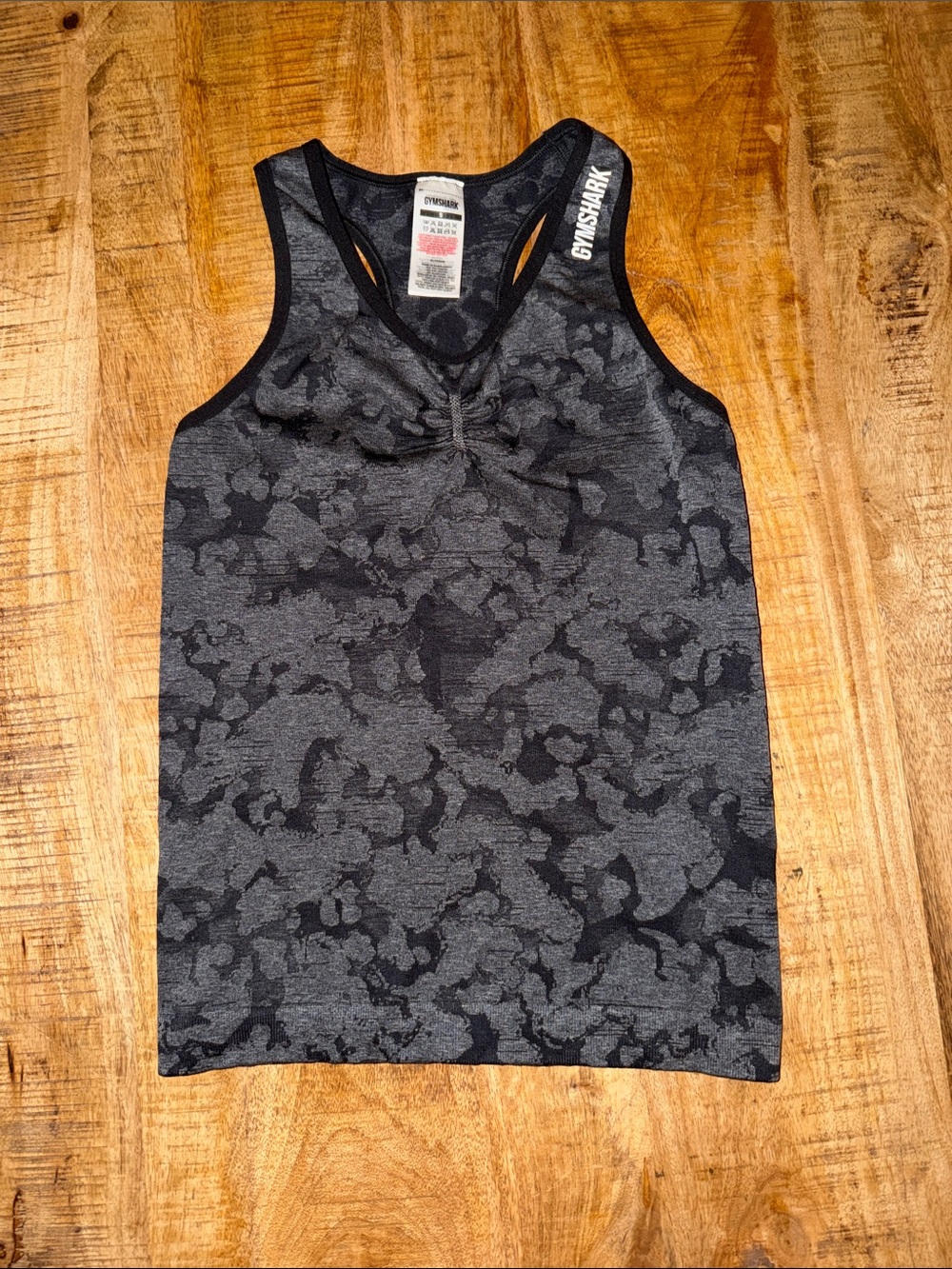 Gymshark Black & Grey Camo Seamless Training Tank
